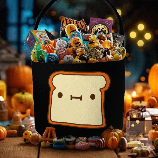 toast bread slice bun sweet cute Fabric Baskets