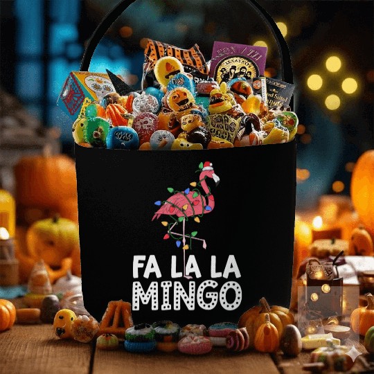 Fa La La Mingo Flamingo Christmas Tree Lights Fabric Baskets