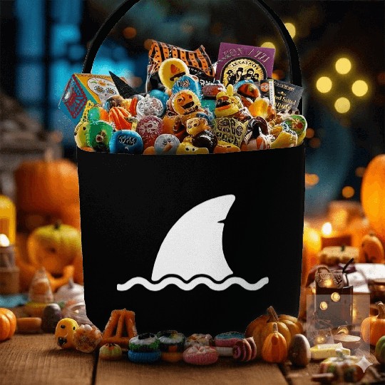 Shark shark fin water sea animal swim present Fabric Baskets