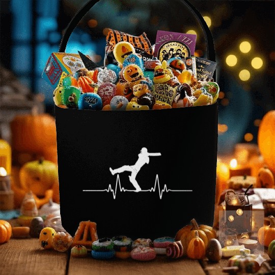 Heart Beat Cricket Cricket Player Gift Idea Fabric Baskets