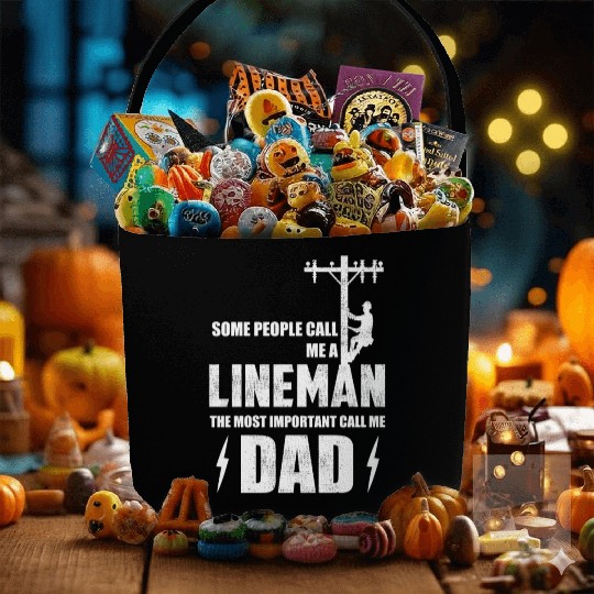 Mens Lineman Dad Gift - Some People Call Me Linema Fabric Baskets