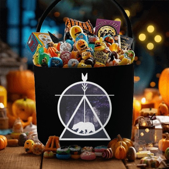 forest mystical baer nature gift Fabric Baskets