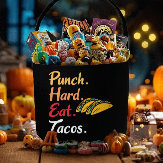 BOXING: Punch Hard Eat Tacos Fabric Baskets