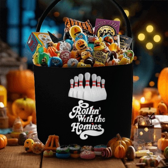 Rollin with my homies - skittles, bowling Fabric Baskets