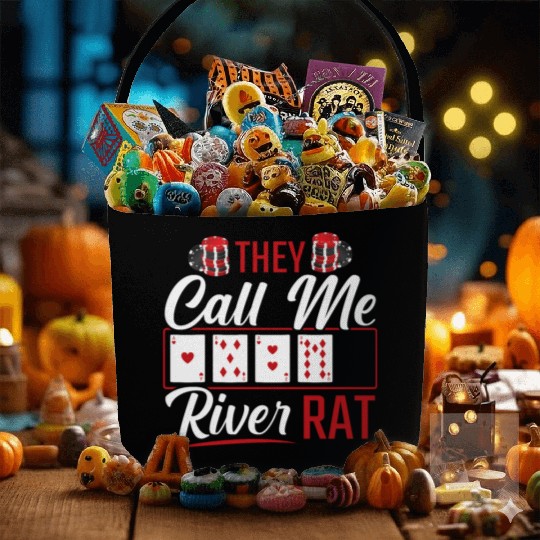 River Rat Funny Poker Player Texas Holdem Lucker Fabric Baskets