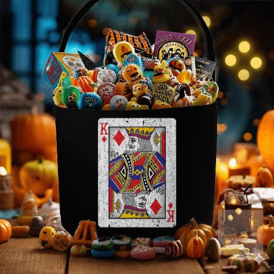 king of diamonds playing card Fabric Baskets