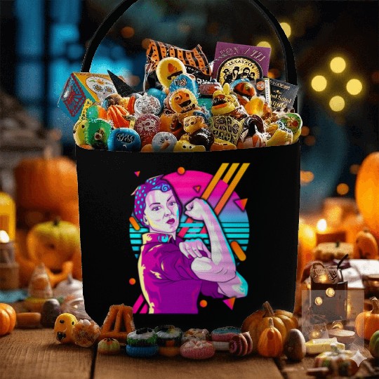 Rosie The Riveter Vaporwave Fabric Baskets