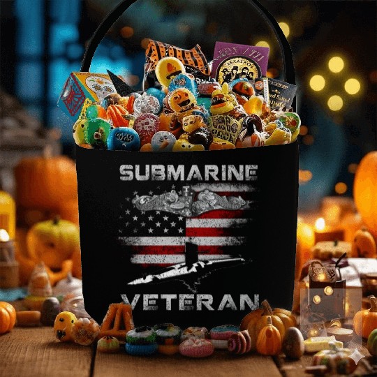 Vintage US Navy Submarine Service Veteran Fabric Baskets