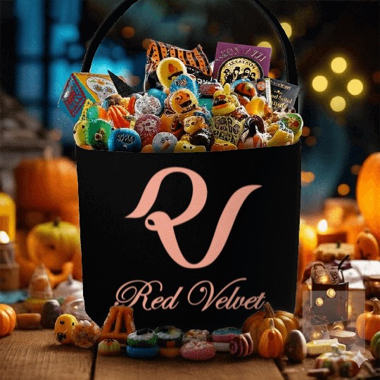 Red velvet kpop group logo design Fabric Baskets