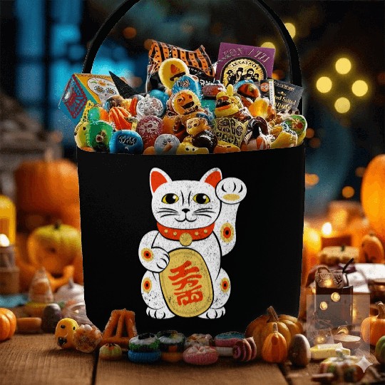 Japan Lucky Cat Japanese Maneki Neko Good Luck Cha Fabric Baskets