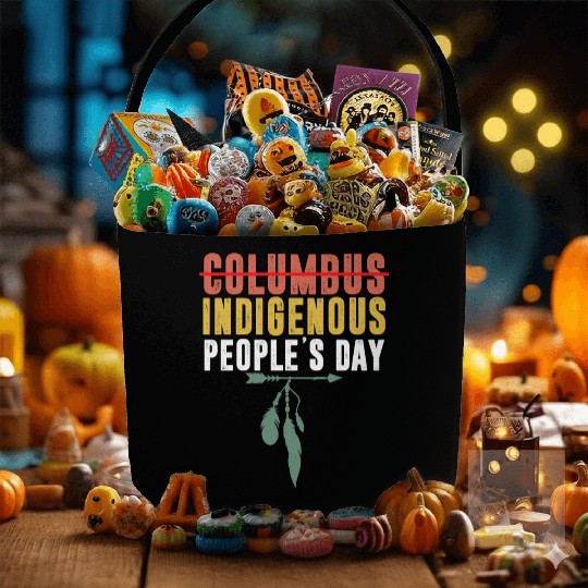 Vintage Indigenous People's Day Not Columbus Day Fabric Baskets