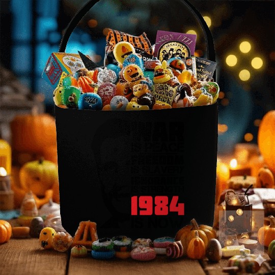 War is peace, George Orwell Portrait, 1984 Fabric Baskets