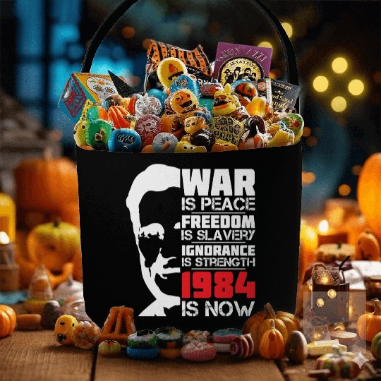 War is Peace, 1984 is NOW - George Orwell Portrait Fabric Baskets