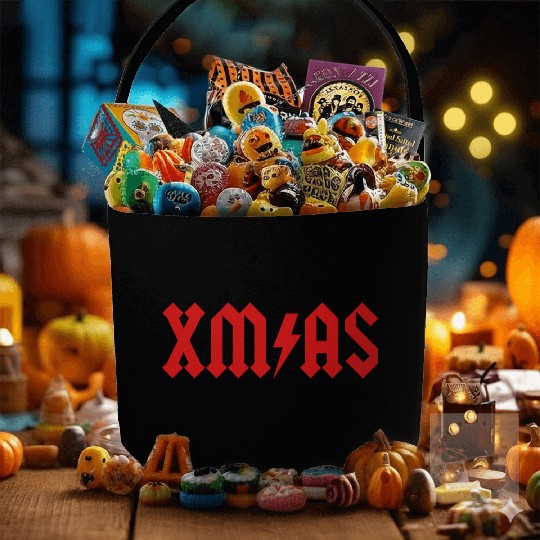 Xmas Rock Roll Heavy Metal funny Christmas X-mas Fabric Baskets