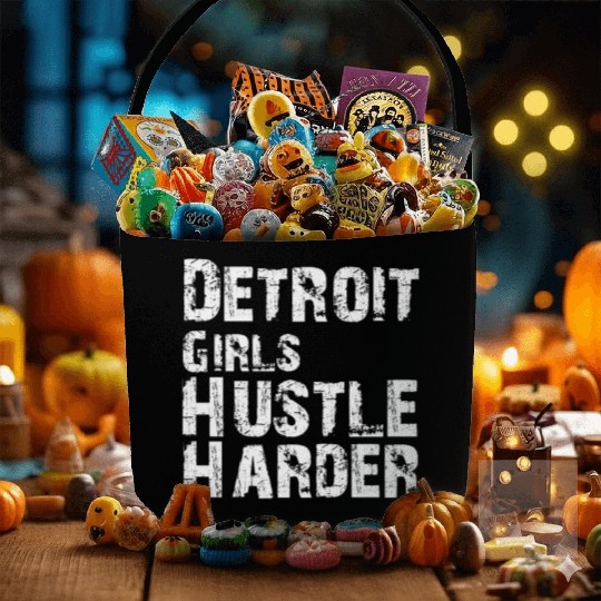 Detroit Girls Hustle Harder Fabric Baskets