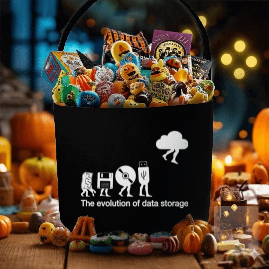 Funny evolution of data storage for nerd coder Fabric Baskets