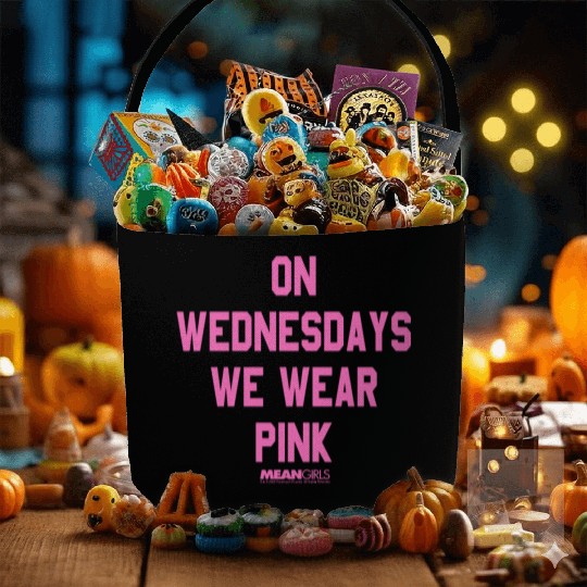 Mean Girls Pink On Wednesday Square Text Fabric Baskets