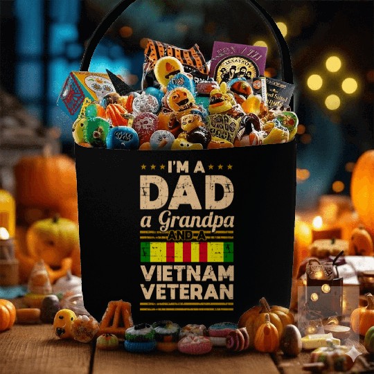 Dad Grandpa Vietnam Veteran Vintage Fabric Baskets