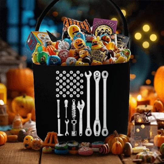 us flag mechanic Fabric Baskets