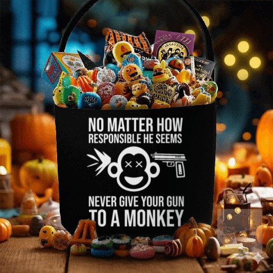 Funny Firearm Slogan Design for Gun Collectors Fabric Baskets