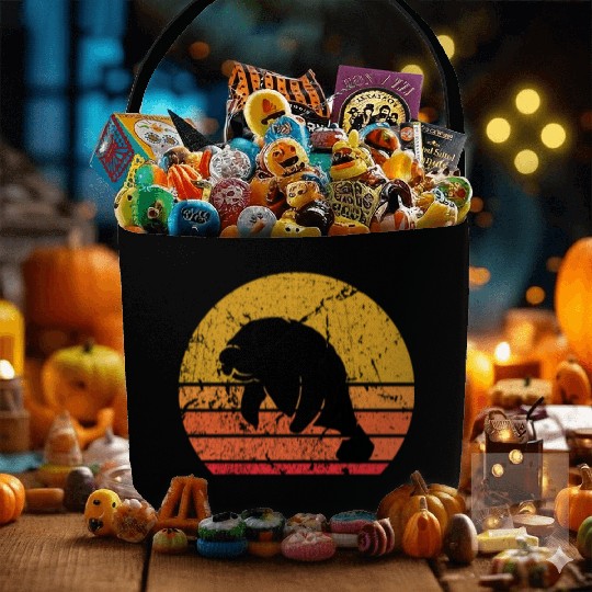 Retro Sun Dugong Manatee Sea Cow Gift Fabric Baskets