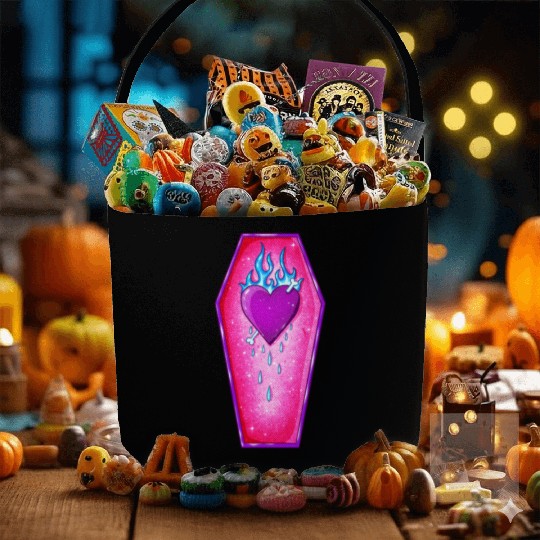 Pastel Goth Love Coffin Heart Fabric Baskets