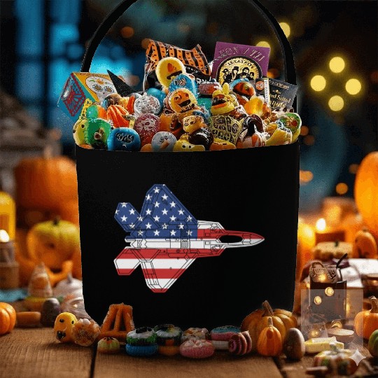 F-22 Raptor Fighter Jet Airplane American Flag F22 Fabric Baskets