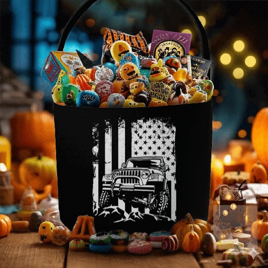 American US Flag Jeep adventure lifestyle Fabric Baskets