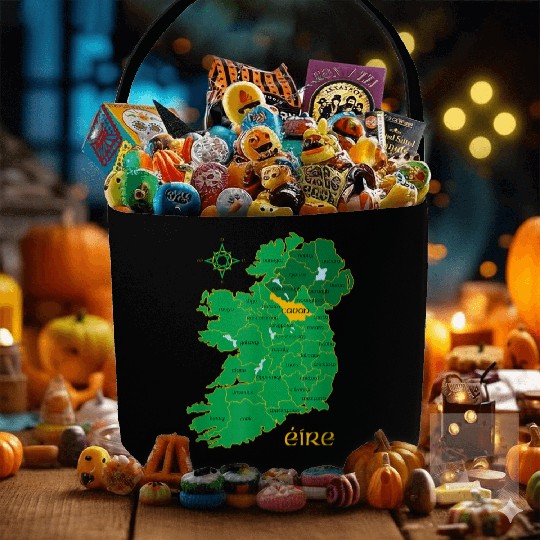 Cavan Ireland County Map Eire Irish Travel Celtic Fabric Baskets