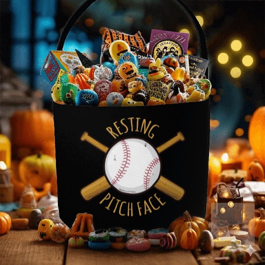 Game Day Baseball Resting Pitch Face Fabric Baskets
