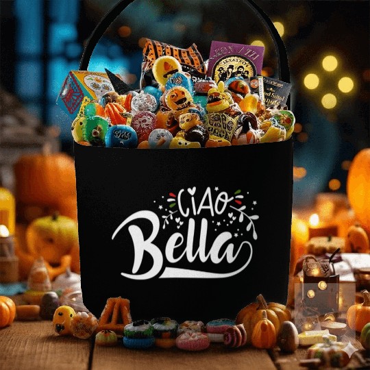 Ciao Bella Italy Quote In Italian Graphic Fabric Baskets