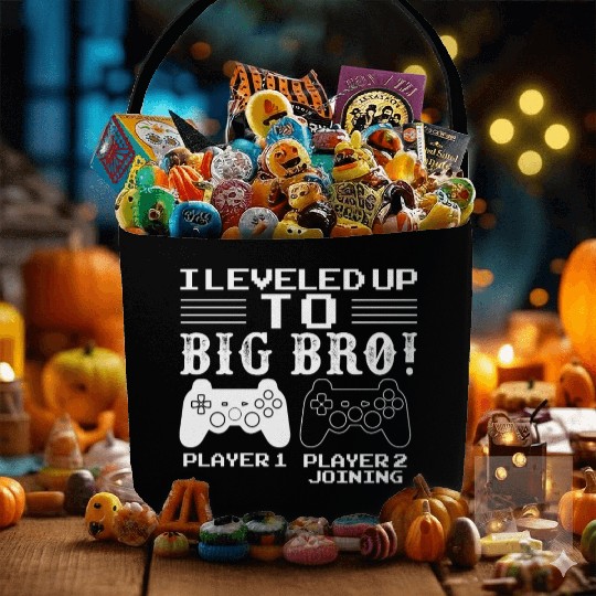 I Level Up To Big Bro Gamer Brother Fabric Baskets