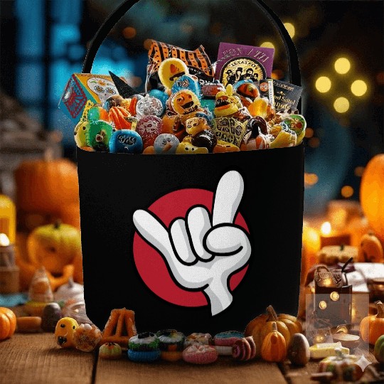 Rock On Heavy Metal Hard Rock Hand Sign Cartoon Fabric Baskets