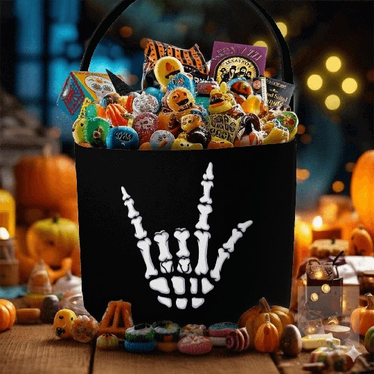 I Love You Sign Language Gift Skeleton Hand Hallow Fabric Baskets