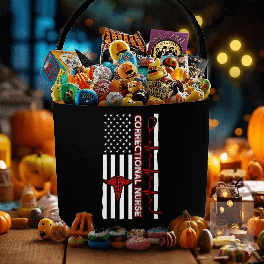 Correctional Nurse USA Flag Nursing RN Fabric Baskets