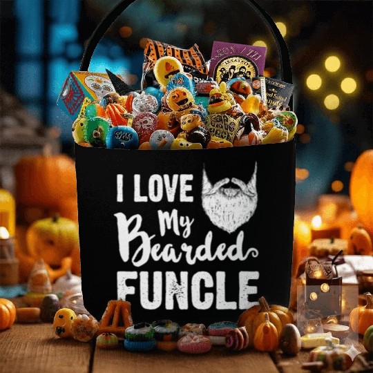 I Love My Bearded Funcle Cool Uncle Family Gift Fabric Baskets