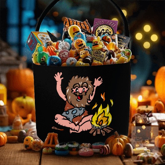 Caveman with Fire Fabric Baskets