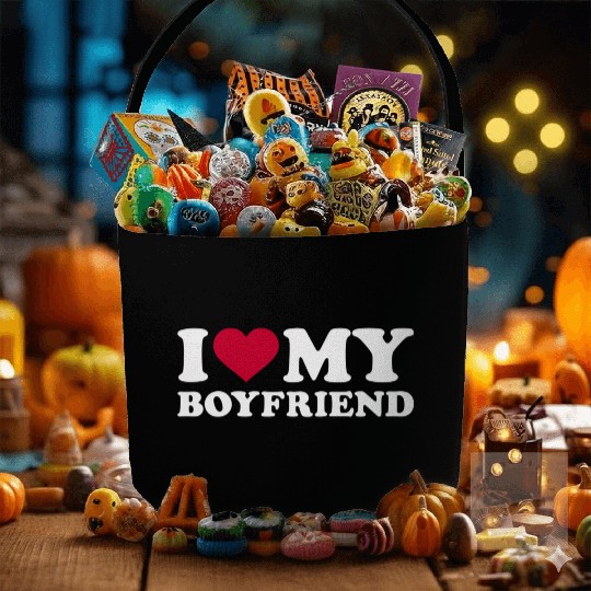 I Love My Boyfriend birthday christmas gift Fabric Baskets