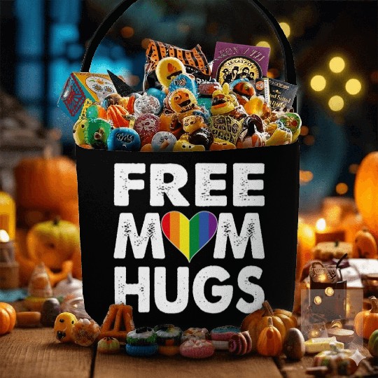 Free Mom Hugs Pride LGBTQ Rainbow Heart Fabric Baskets