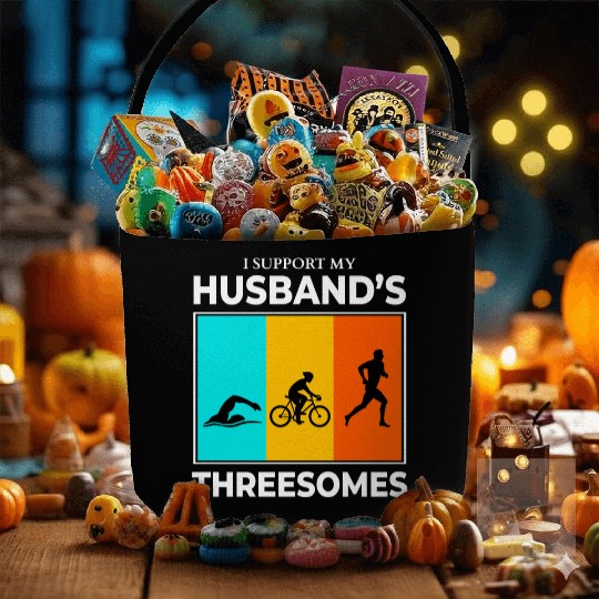 Swim Bike Run Triathlon Triathlete Husband Wife Fabric Baskets