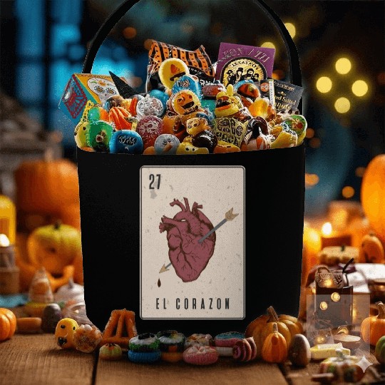 El Corazon Mexican Loteria Fabric Baskets