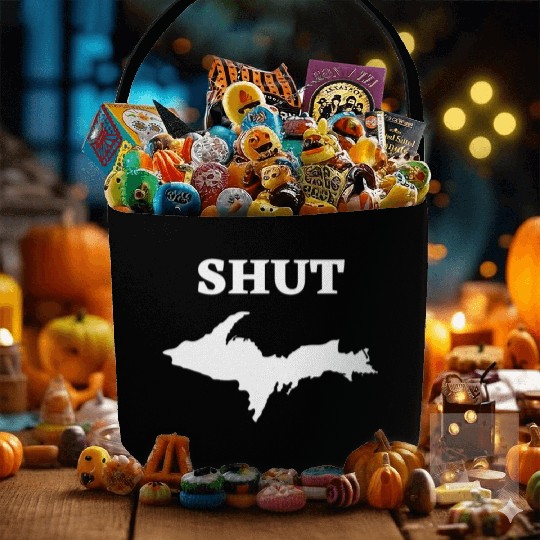 Shut U.P., Upper Peninsula of Michigan Yooper 906 Fabric Baskets