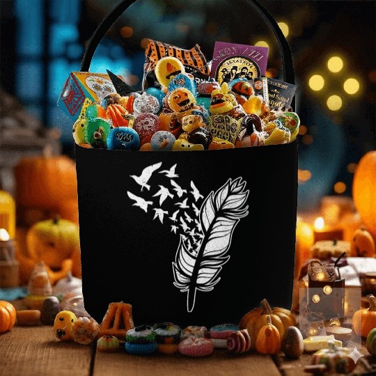 White Doves Feather Peace Freedom Media Writer Fabric Baskets