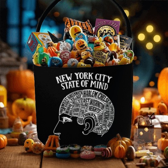 New York City Brain Head Design Fabric Baskets