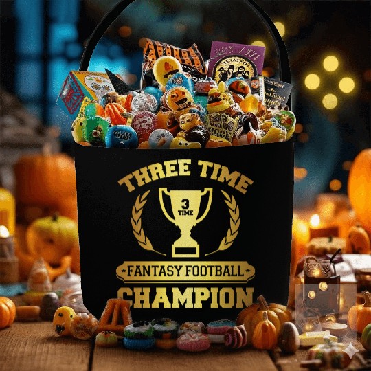 Three Time Fantasy Football Champion Fabric Baskets