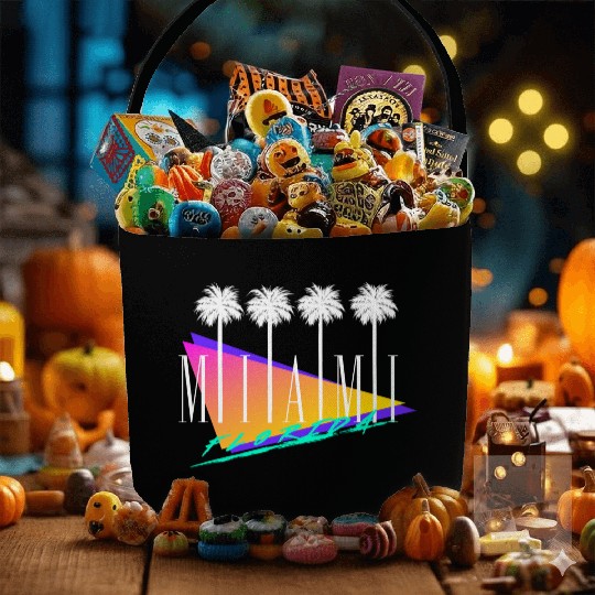Miami Florida Retro Style Fabric Baskets