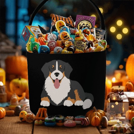 Bernese Mountain Dog Face Fabric Baskets
