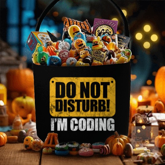 Do Not Disturb I'm Coding Vintage, Programmer Fabric Baskets