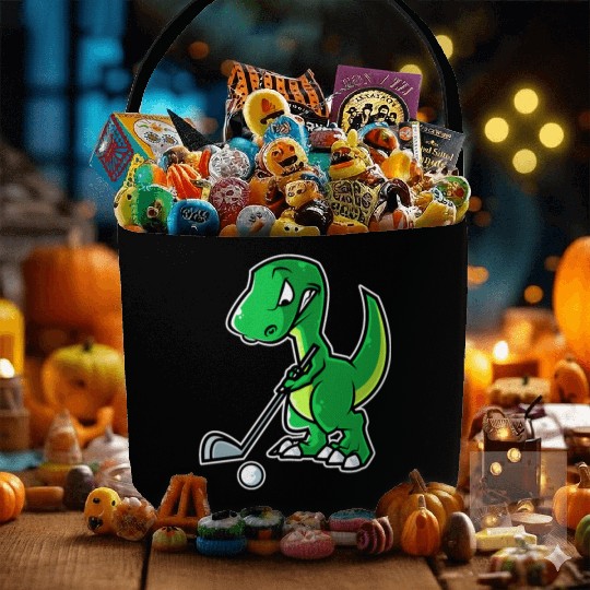 Tyrannosaurus Golf Player Golfer Golfing Funny Fabric Baskets