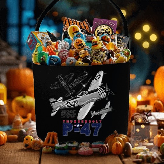 P 47 Thunderbolt Vintage USAF Aircraft Fabric Baskets